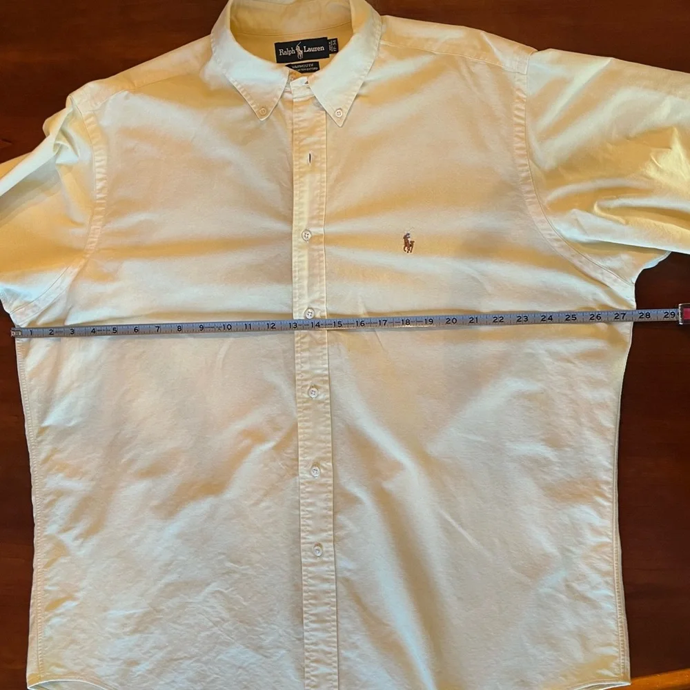 Ralph Lauren Men’s button down Long sleeve shirt Yarmouth 17 - 34 Yellow Oxford